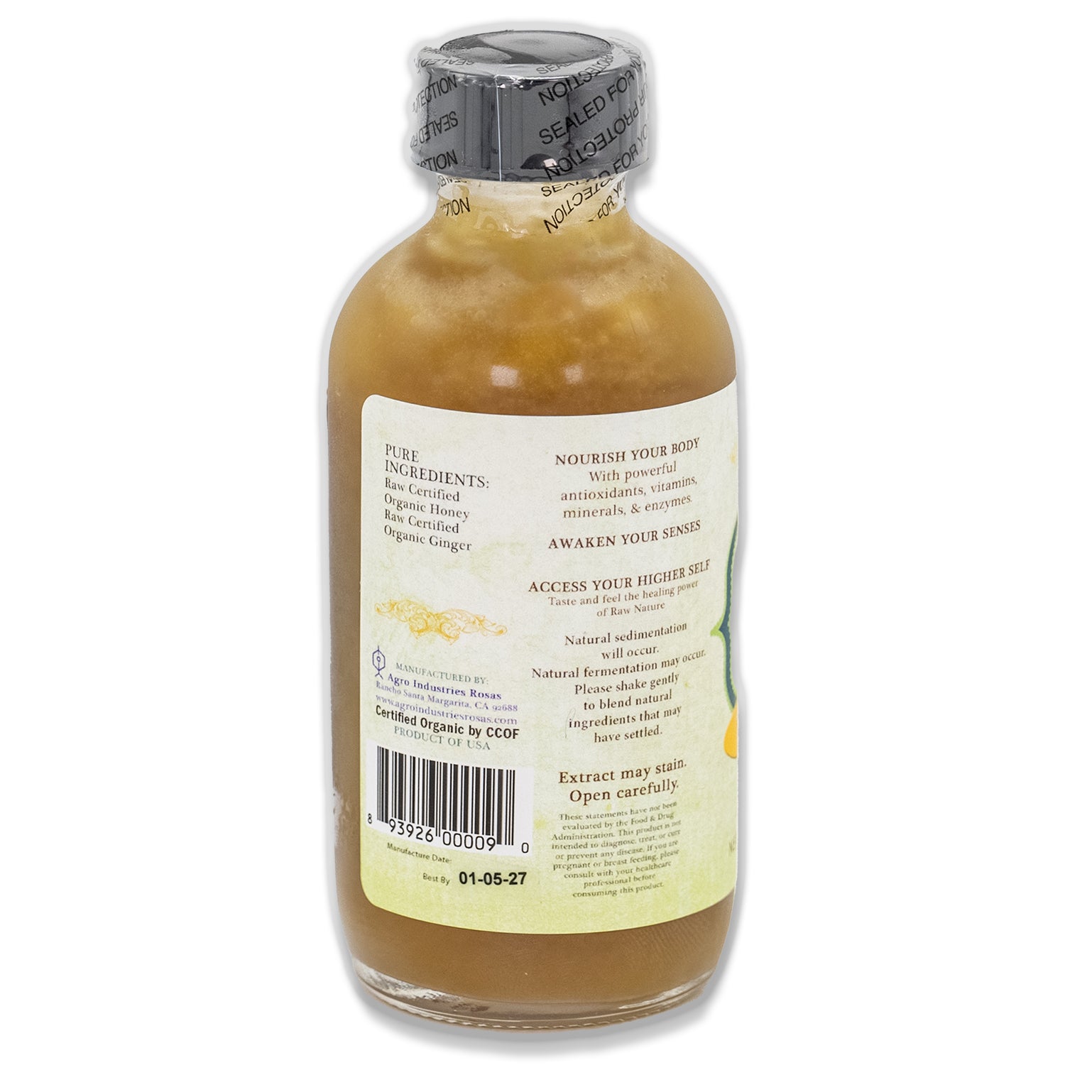 Raw Organic Fermented Ginger-Honey Elixir